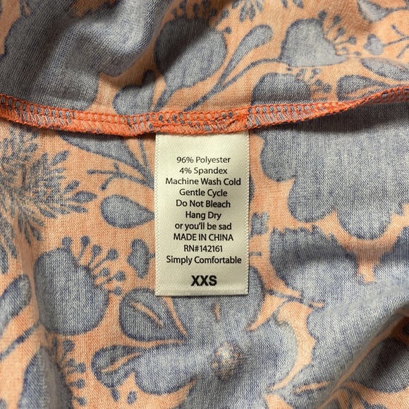 LuLaRoe New XXS Floral Irma Tunic Shirt NWT - Picture 7 of 8
